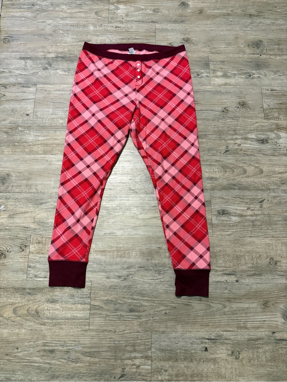 Old Navy Pink & Red Plaid Women's Pajama Bottoms